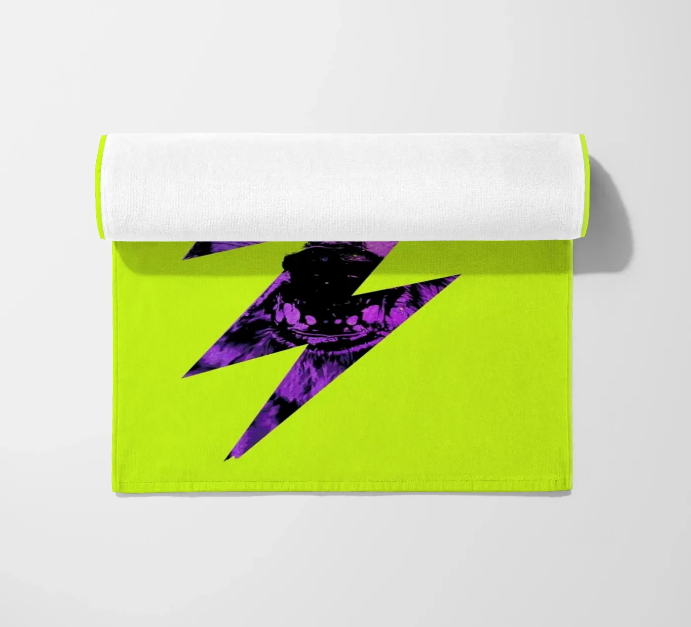 Thunderwolf beach towel by Róbert Farkas