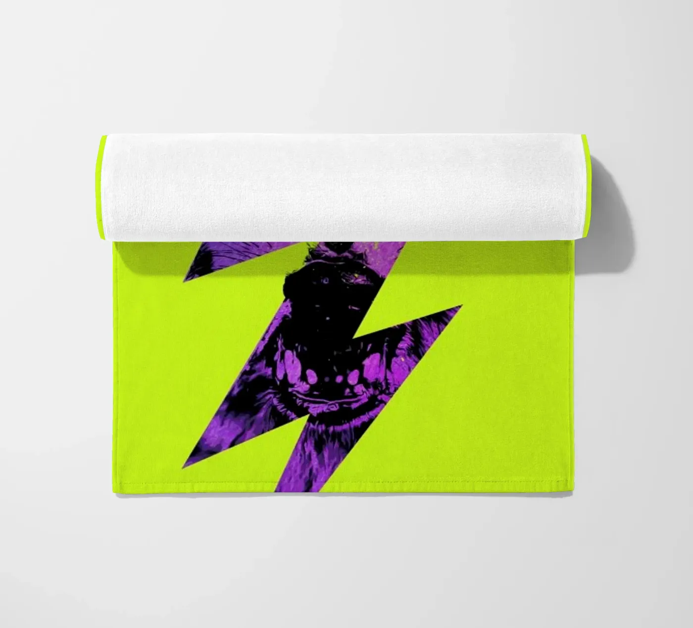 Thunderwolf beach towel by Róbert Farkas