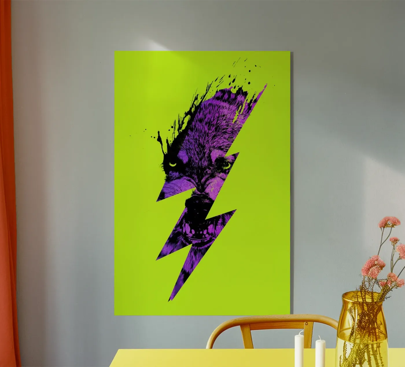 Thunderwolf acryl van Róbert Farkas