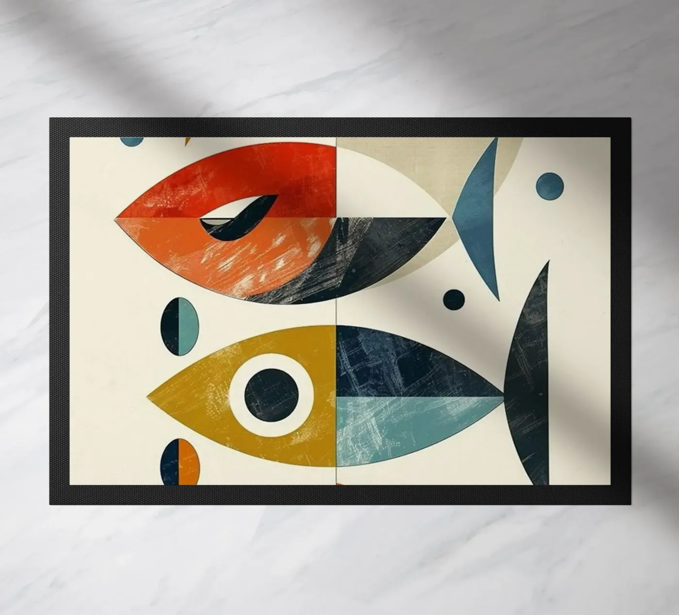 De drie vissen deurmat van cosmos studio