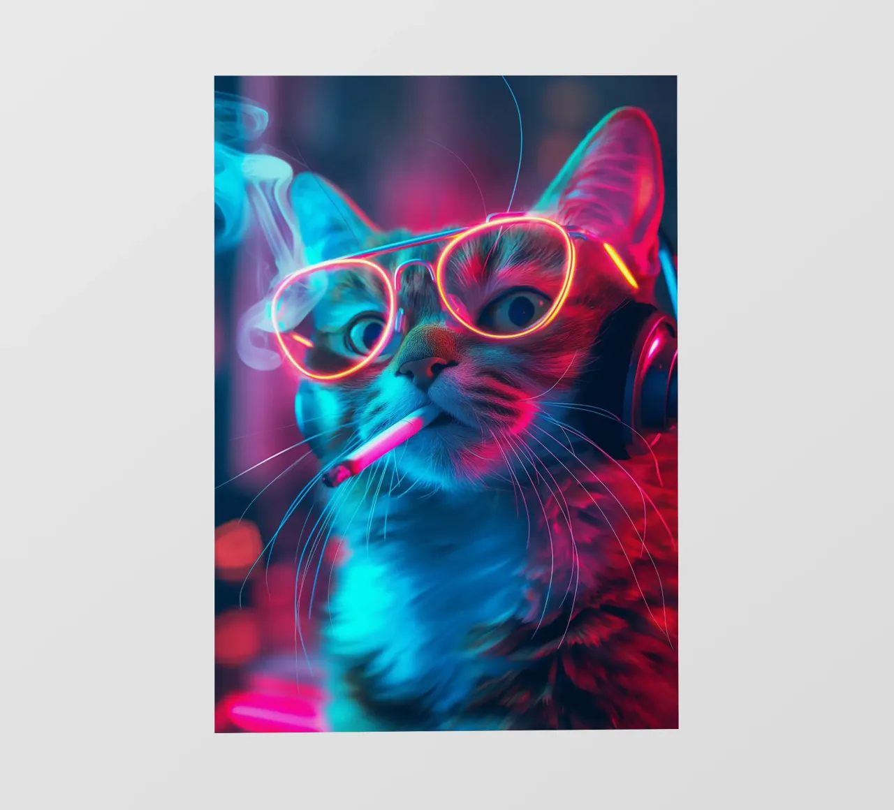 Gatto neon gamer pellicola backlit da Fleur de Lys
