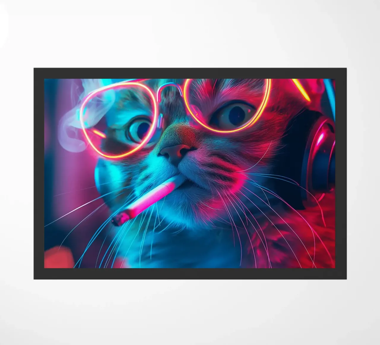 Gatto neon gamer zerbino da Fleur de Lys
