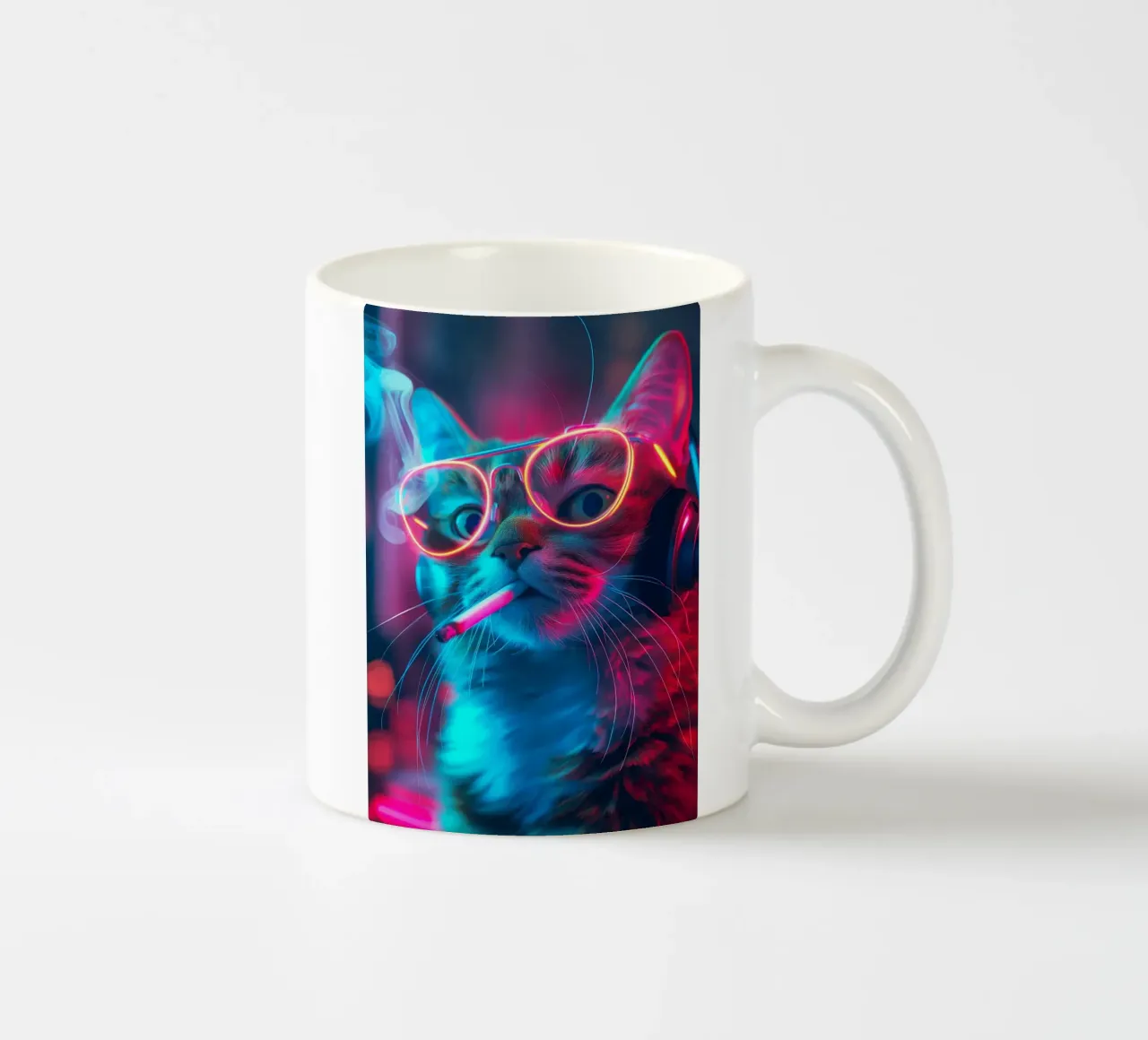 Gatto neon gamer tazza in ceramica da Fleur de Lys