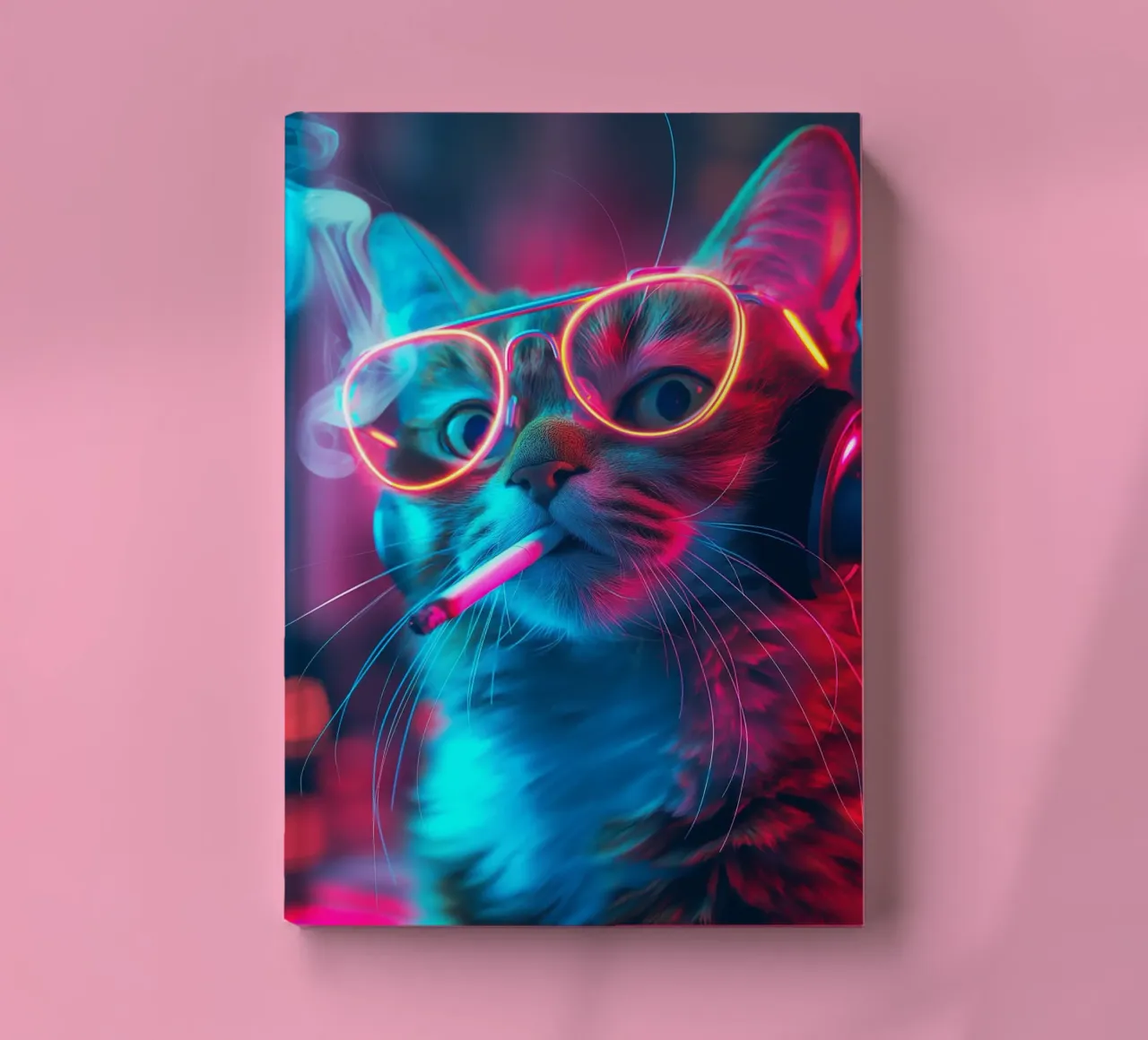 Neon Gamer Cat notebook by Fleur de Lys