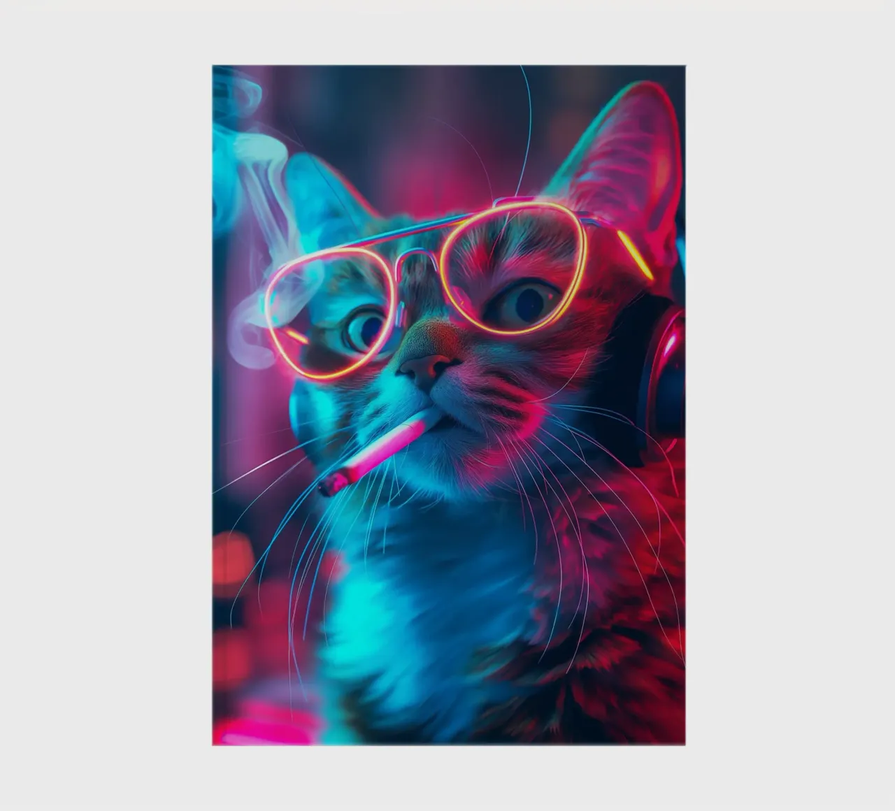 Neon Gamer Cat notebook by Fleur de Lys