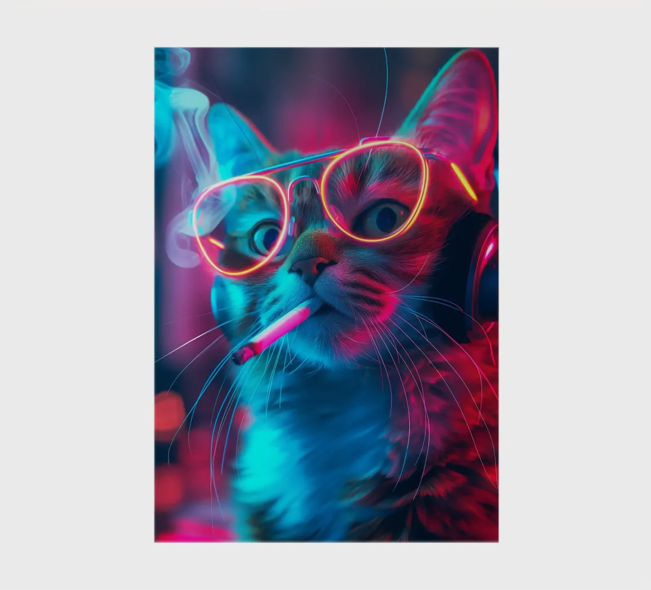 Neon Gamer Cat notebook by Fleur de Lys