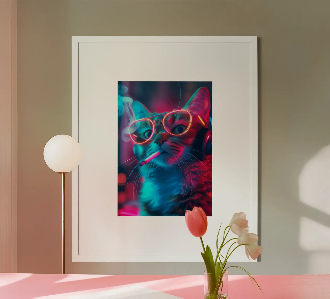 Gatto neon gamer poster da Fleur de Lys