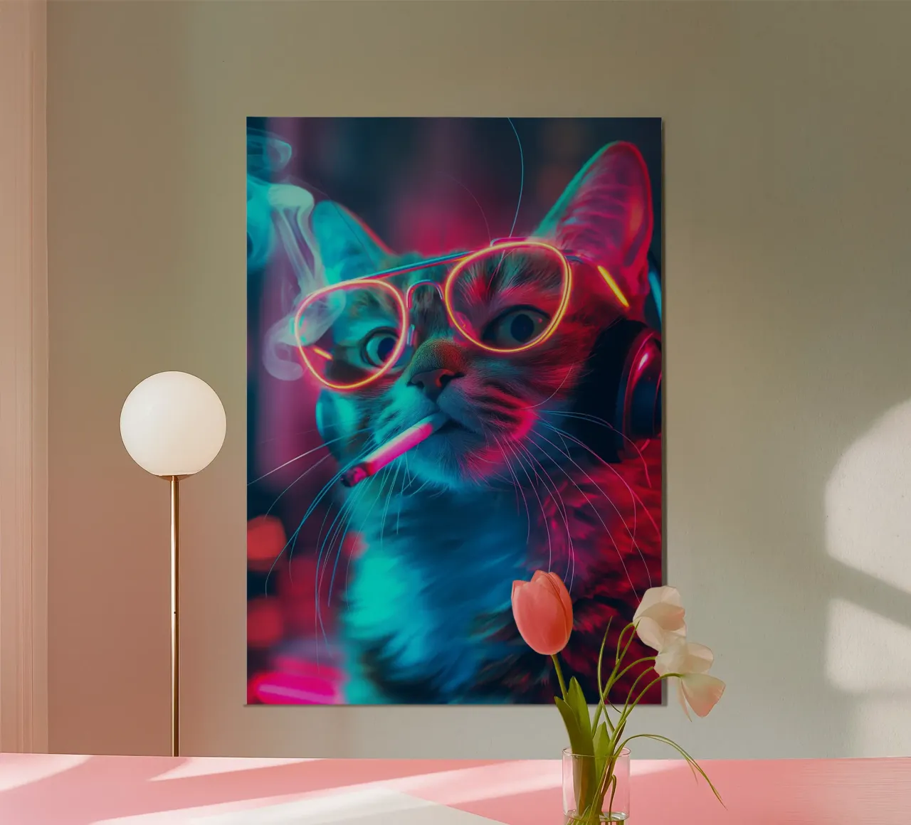 Gatto neon gamer poster da Fleur de Lys
