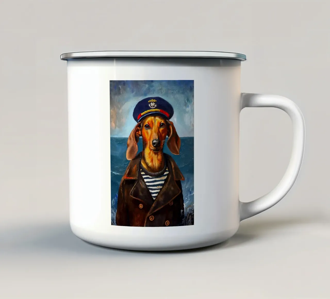 Zeeman Teckel Hond emaille mok van Fleur de Lys