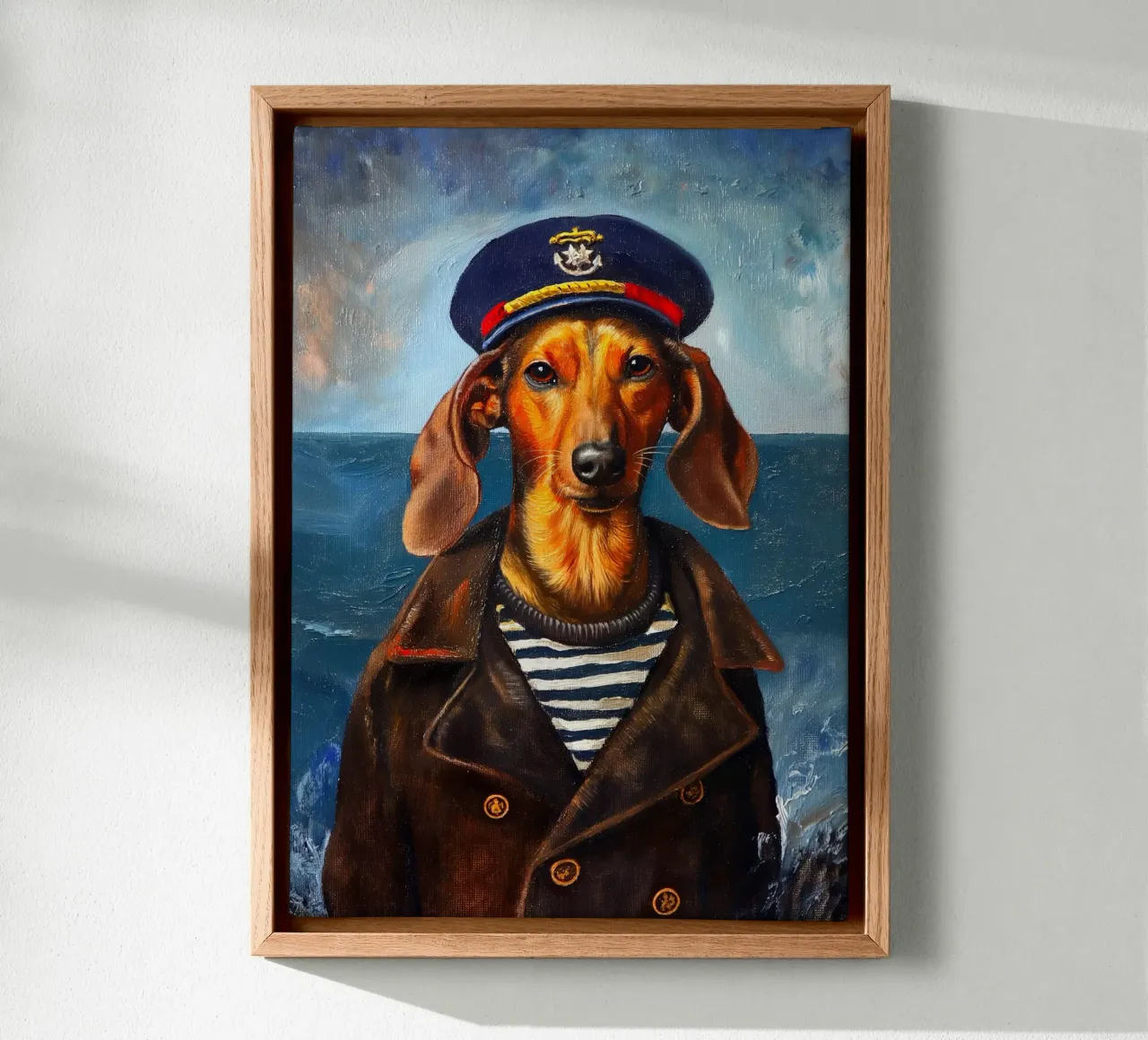 Zeeman Teckel Hond canvas met Baklijst van Fleur de Lys