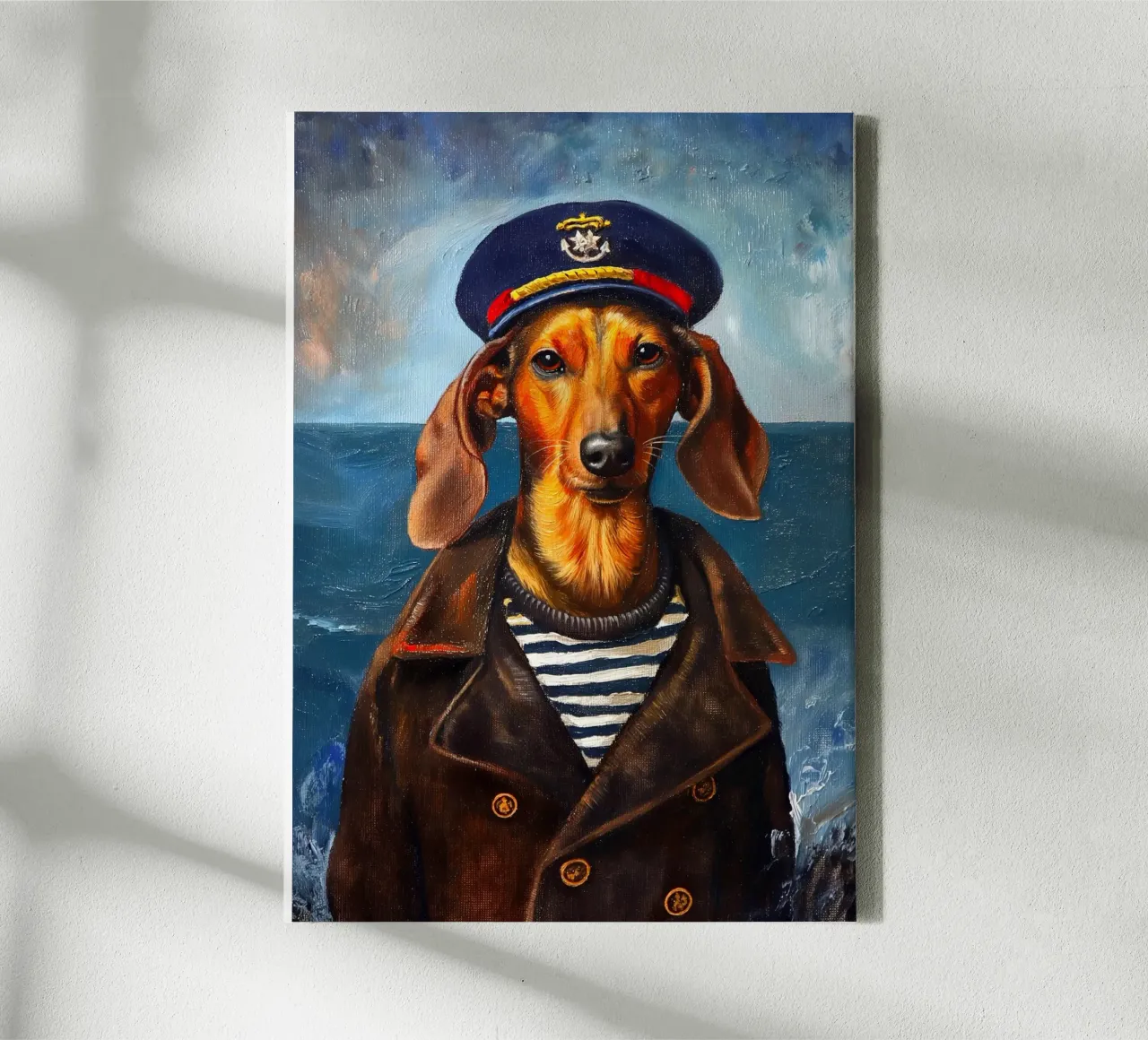 Zeeman Teckel Hond canvas met Baklijst van Fleur de Lys