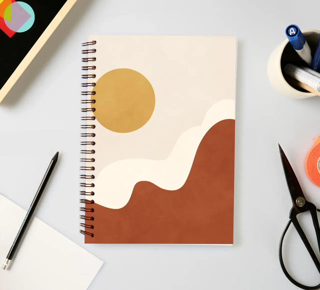 abstract minimal 40 spiral notebook by ThingDesign