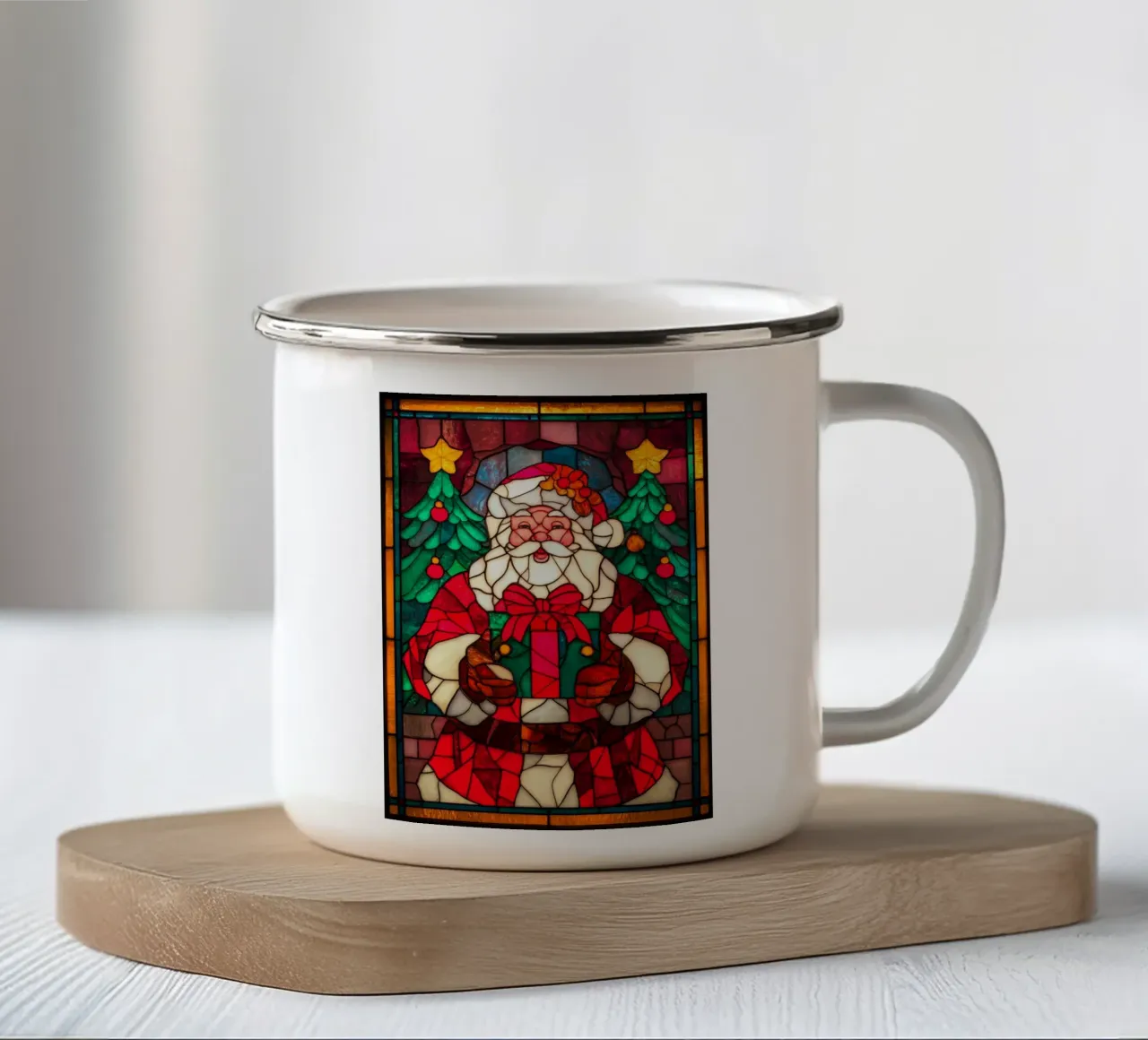 Kerstman emaille mok van Fleur de Lys