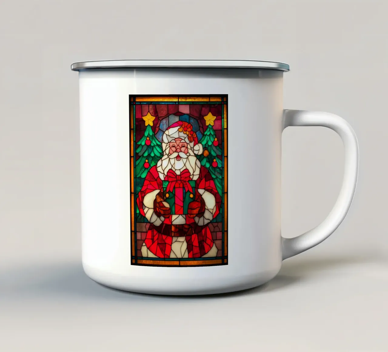 Kerstman emaille mok van Fleur de Lys