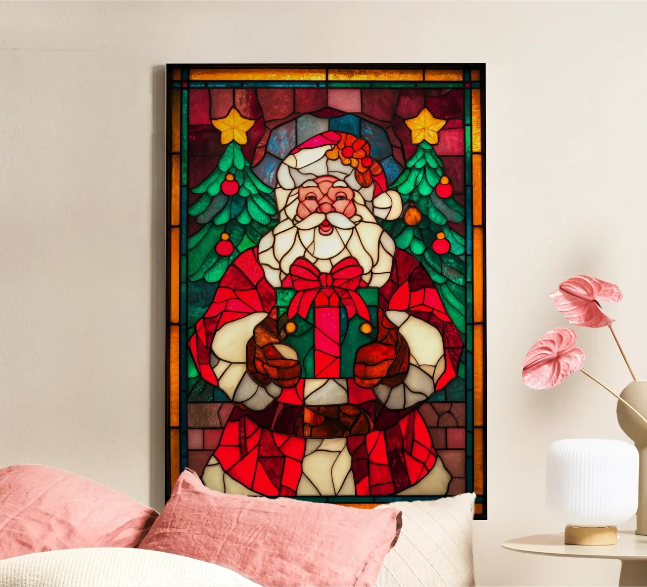 Babbo Natale tela con Cornice a cassetta da Fleur de Lys