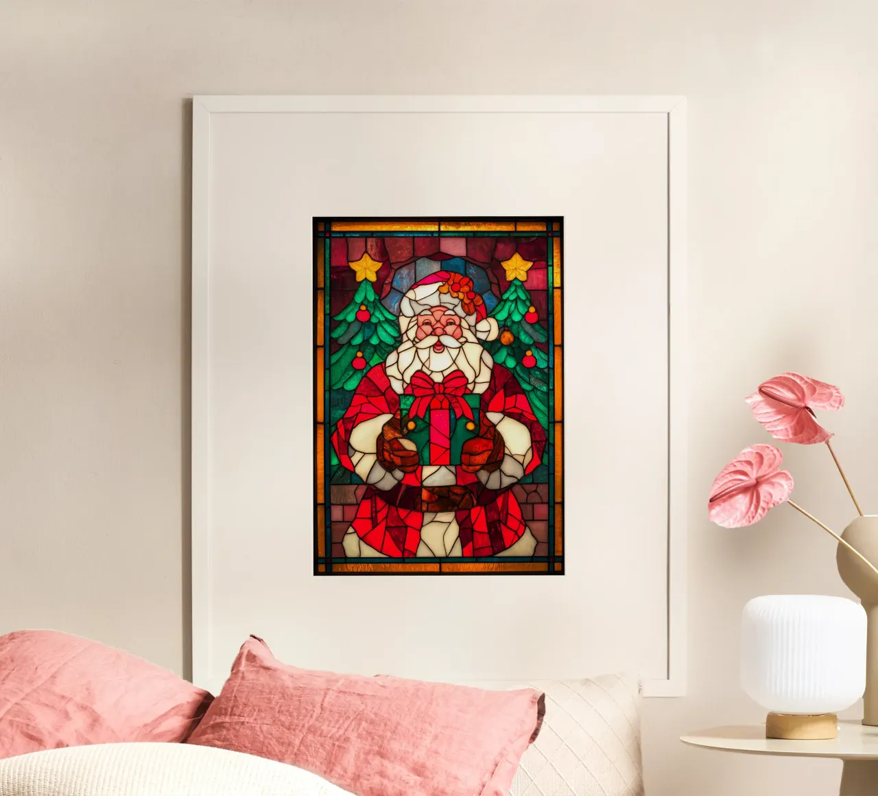 Babbo Natale poster con telaio in legno da Fleur de Lys
