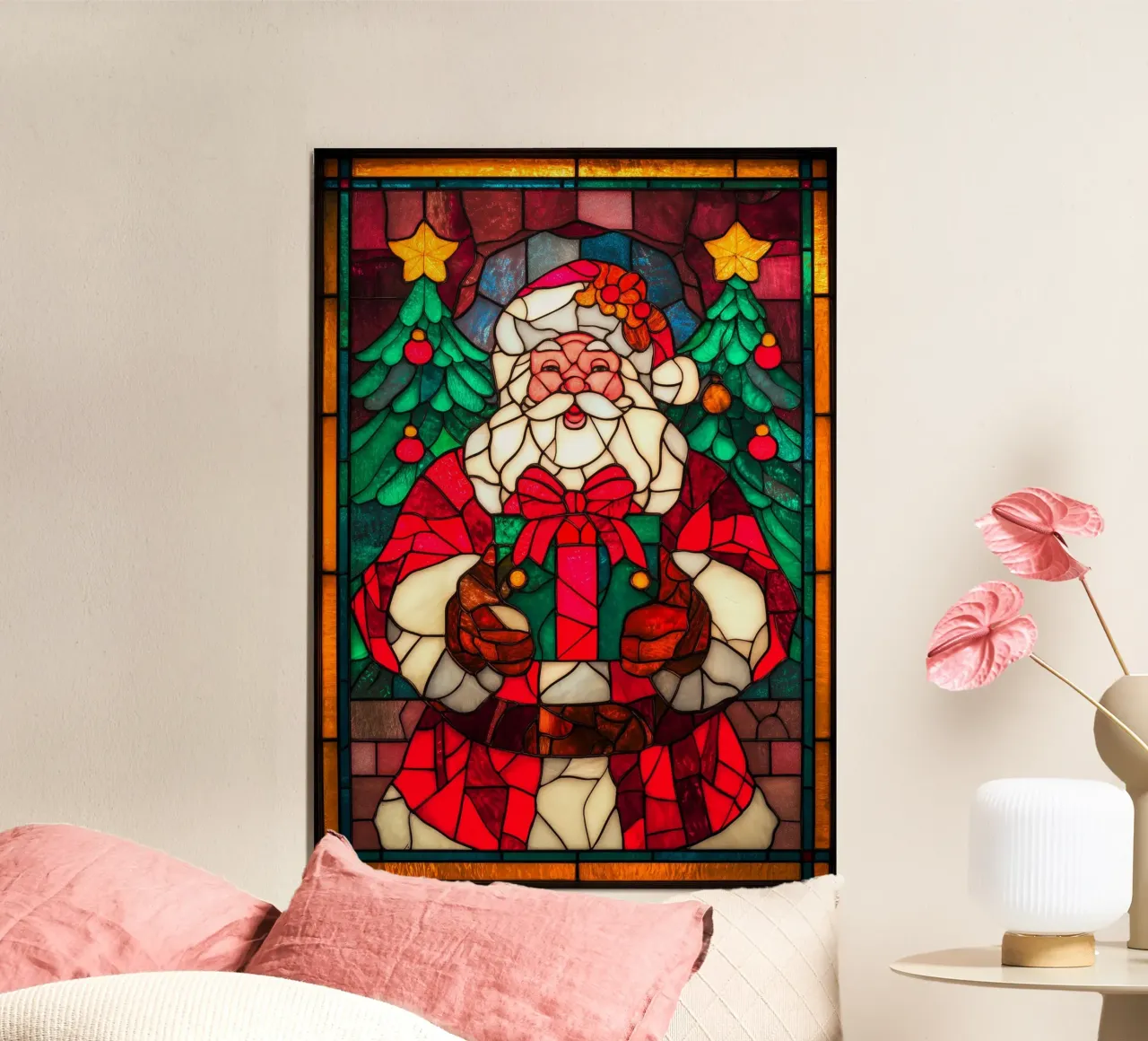 Babbo Natale poster con telaio in legno da Fleur de Lys