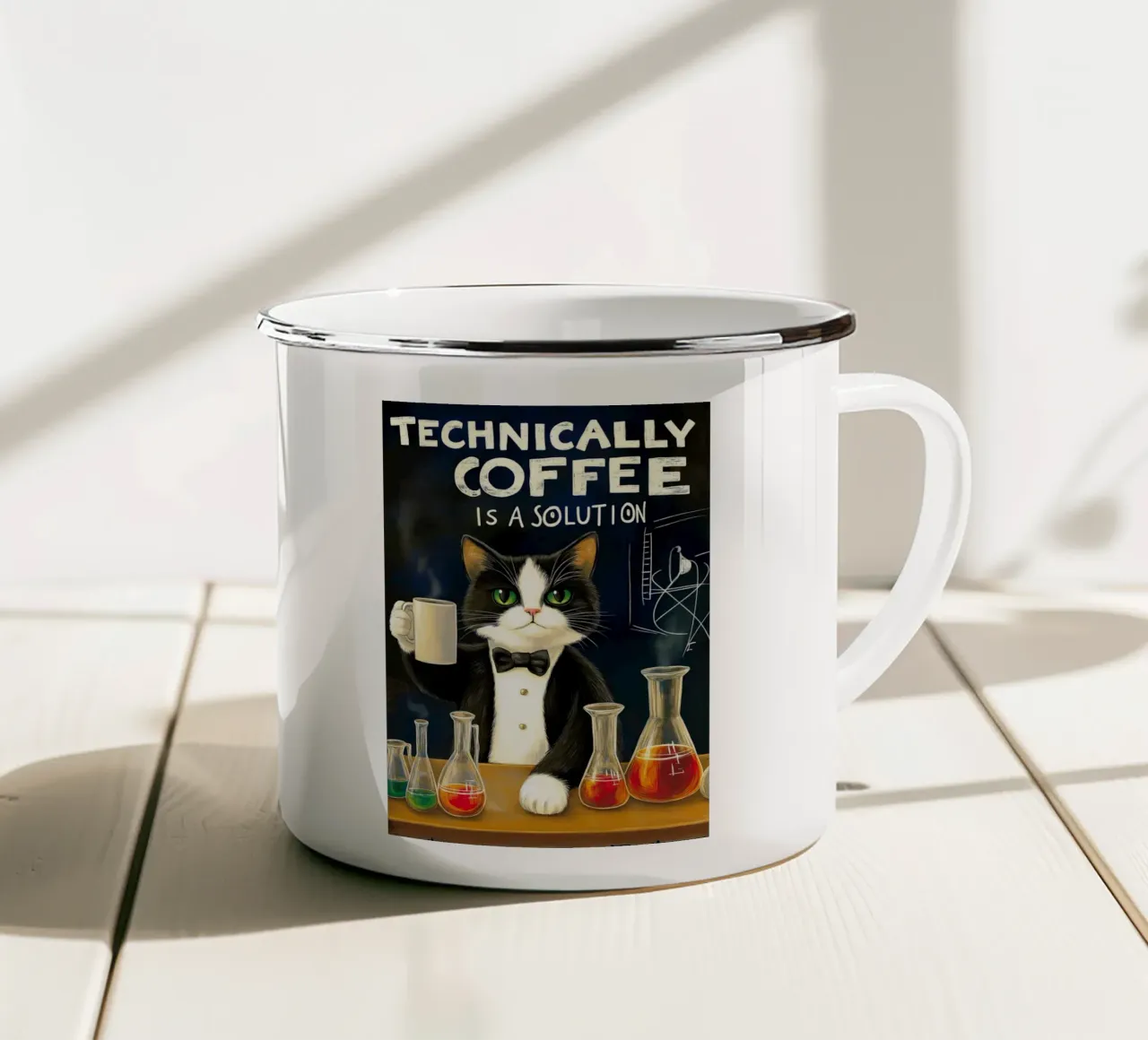 Tecnicamente il caffè è una soluzione tazza in smalto da Fleur de Lys