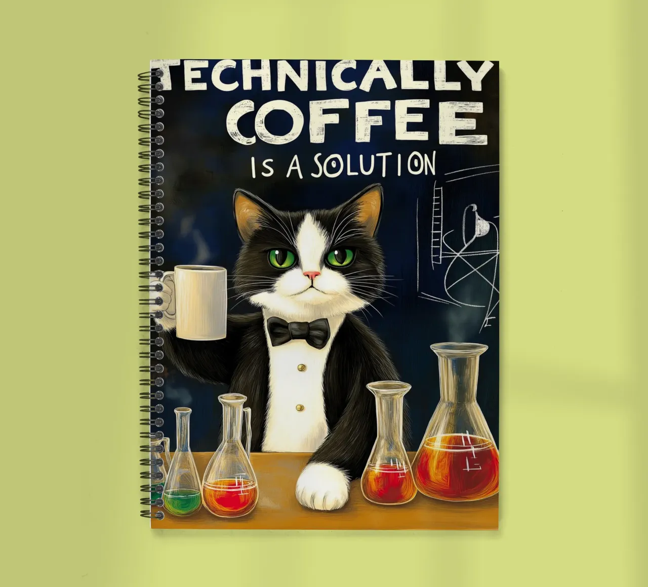 Technically Coffee is a Solution spiral notebook by Fleur de Lys
