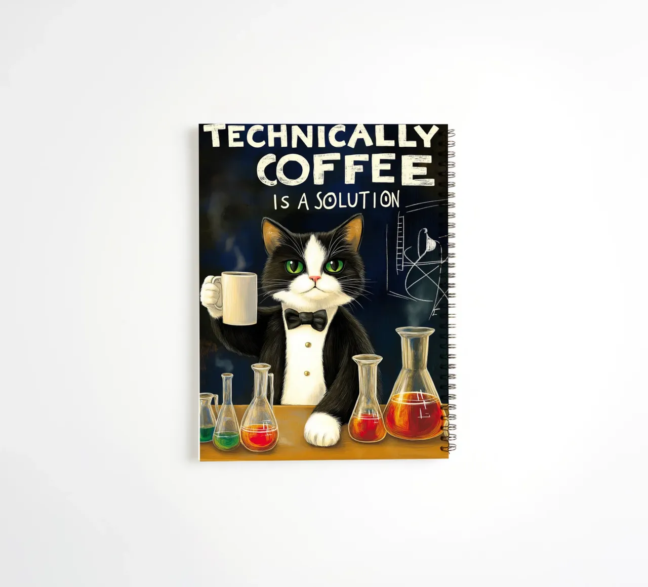Technically Coffee is a Solution spiral notebook by Fleur de Lys
