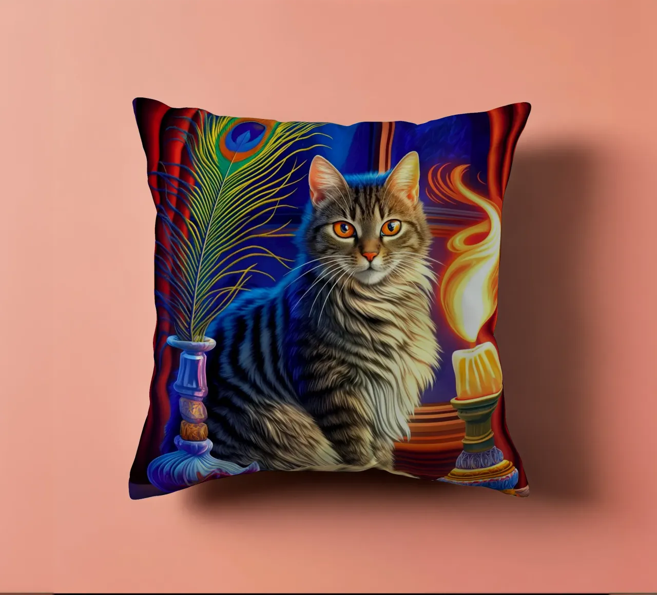 Gatto soriano di Halloween cuscino da Fleur de Lys