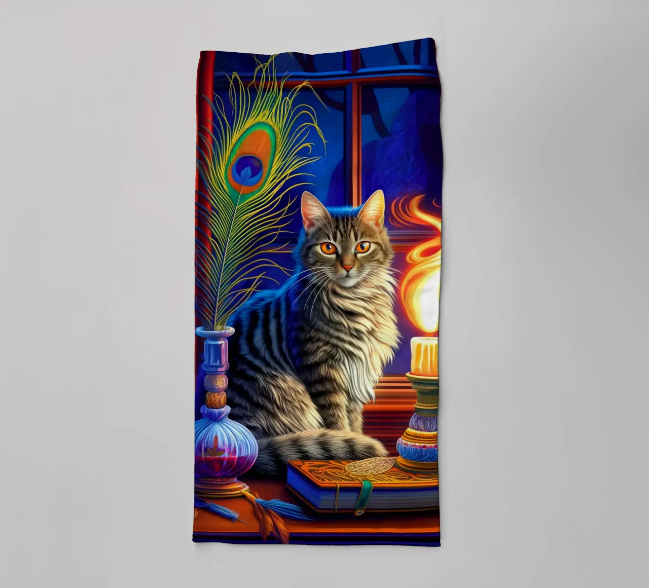 Halloween Tabby Cat towel by Fleur de Lys