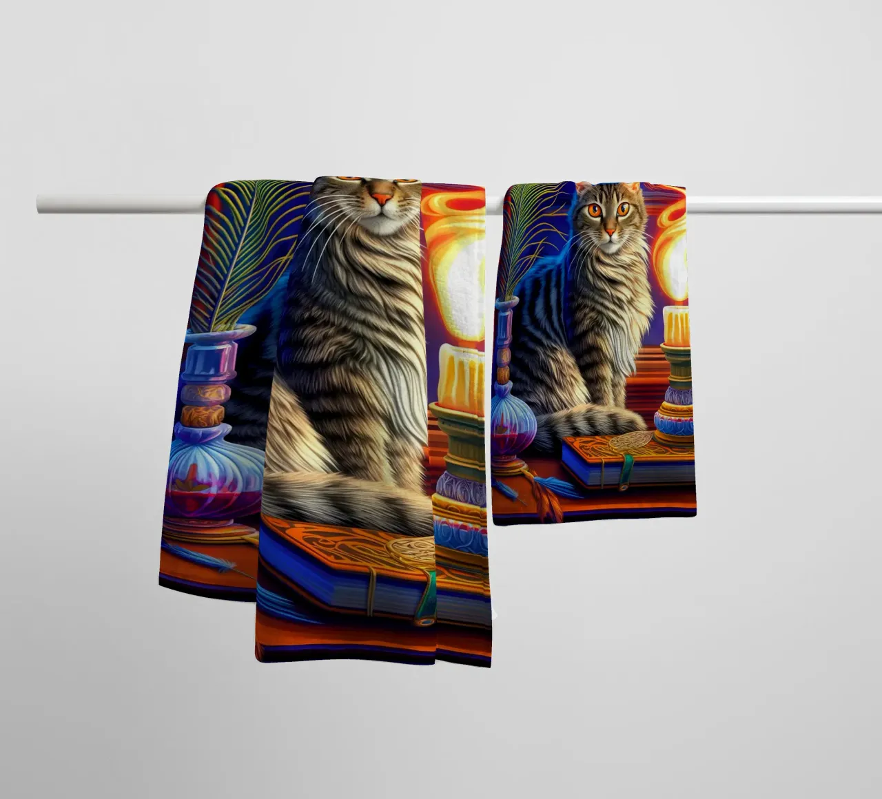 Halloween Tabby Cat towel by Fleur de Lys