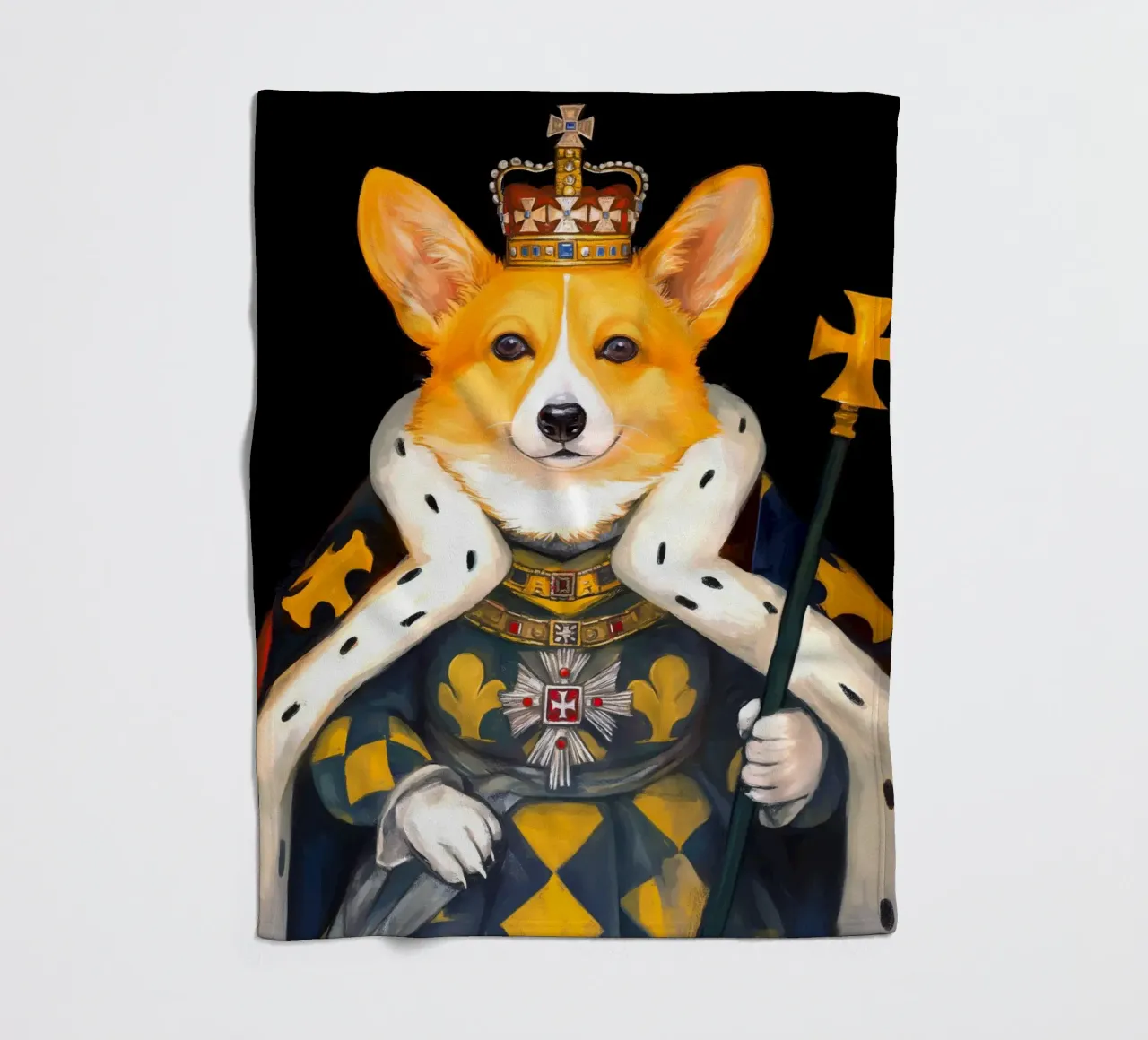Roy Corgi Dog coperta in pile da Fleur de Lys