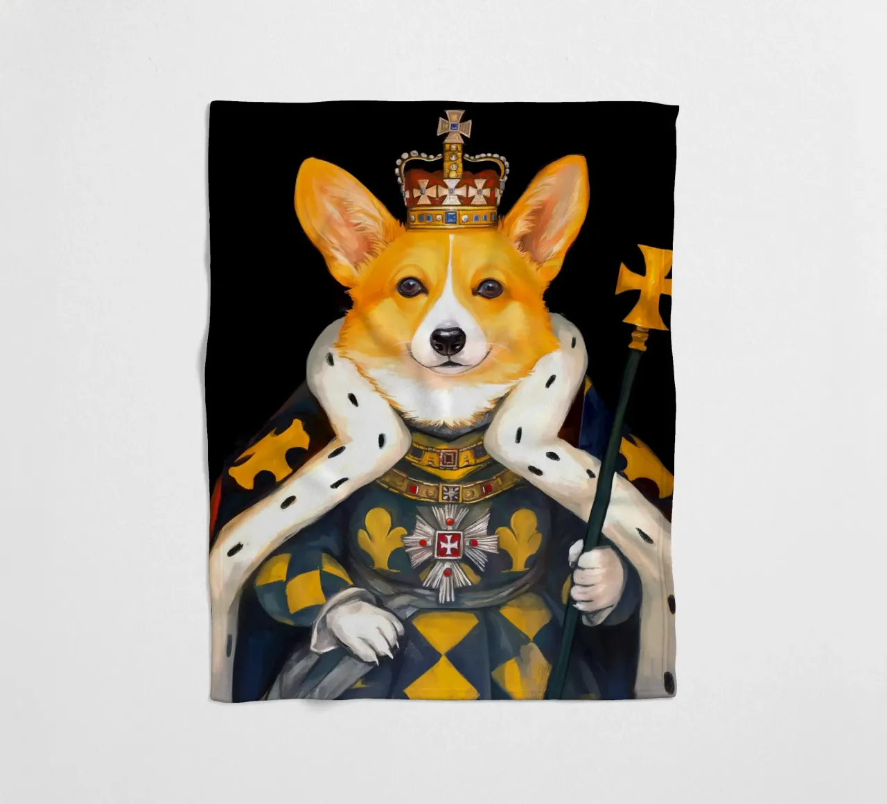 Roy Corgi Dog coperta in pile da Fleur de Lys