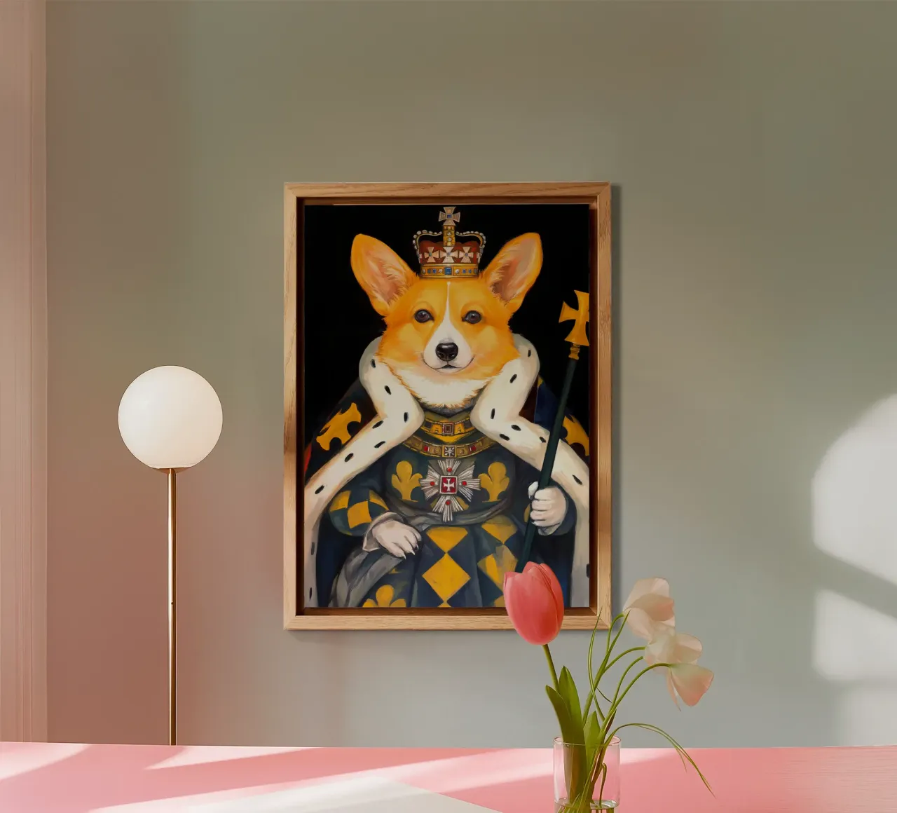 Roy Corgi Dog alluminio dibond da Fleur de Lys