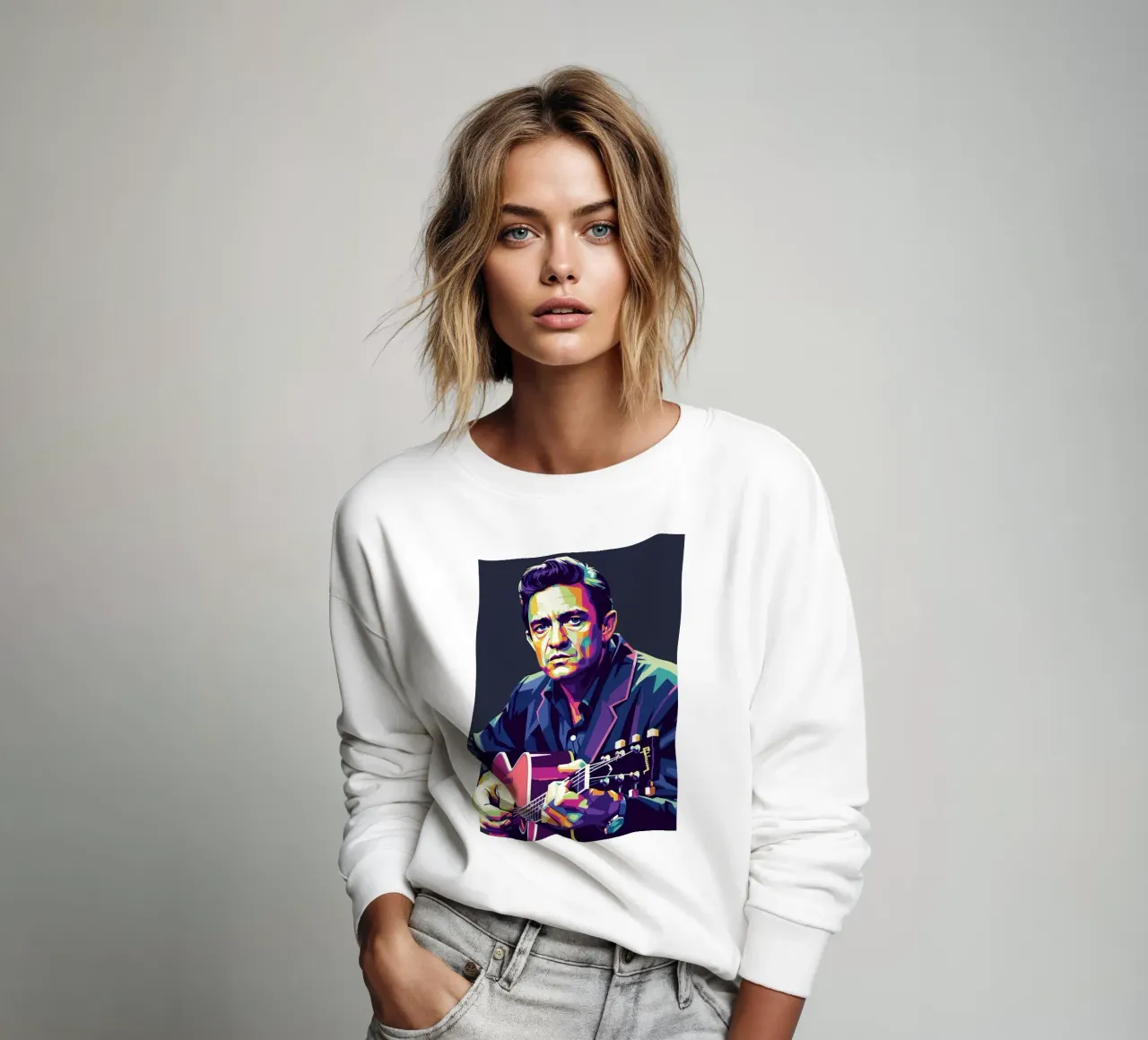 Johnny Cash stile iconico #1 felpa da Hantamrata