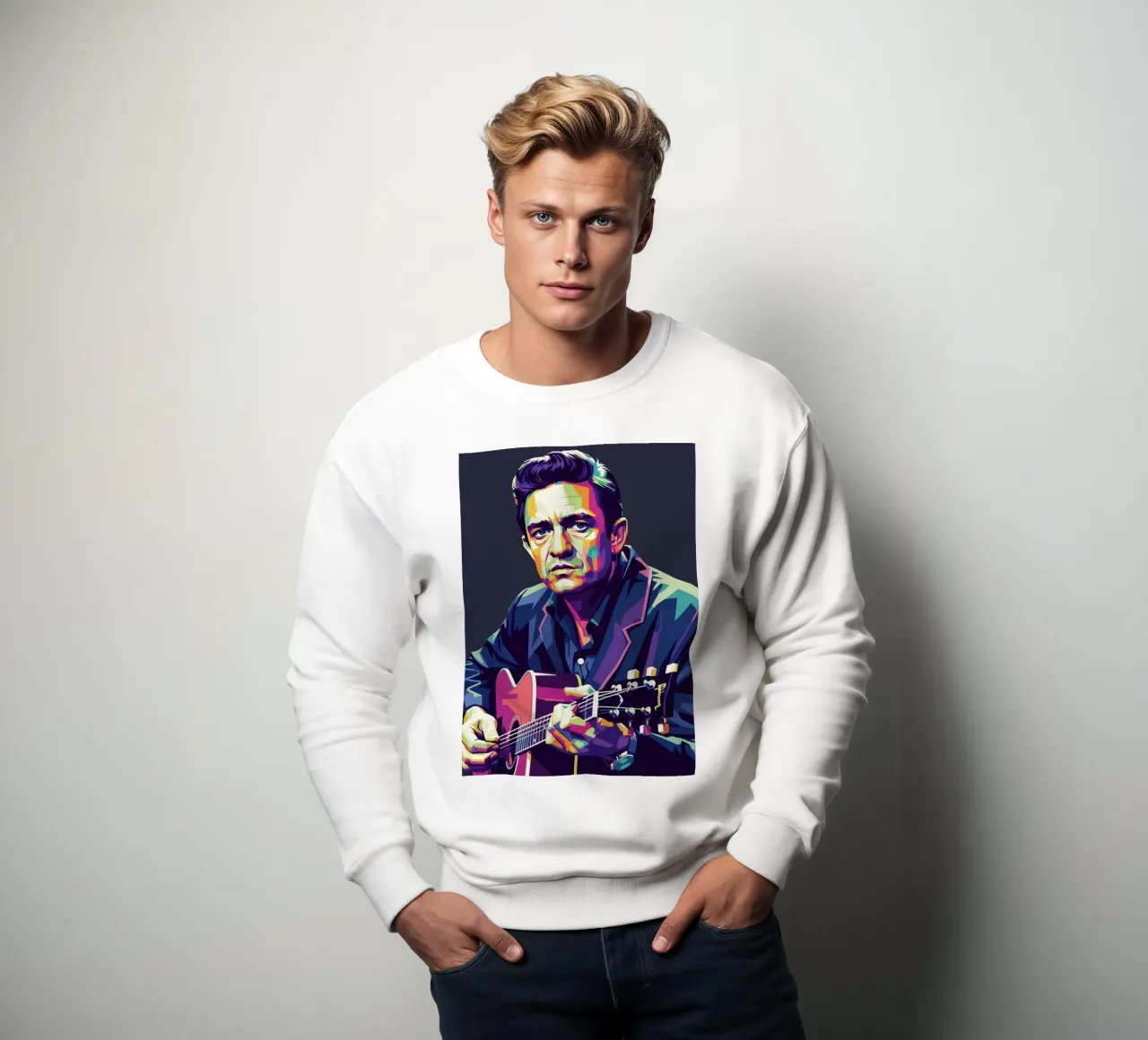Johnny Cash stile iconico #1 felpa da Hantamrata