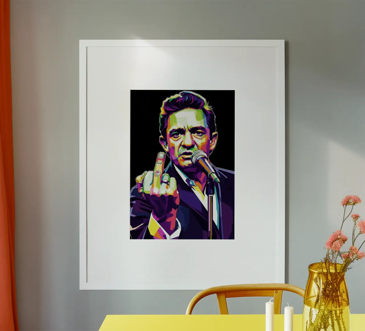 Johnny Cash stile midle finger poster da Hantamrata