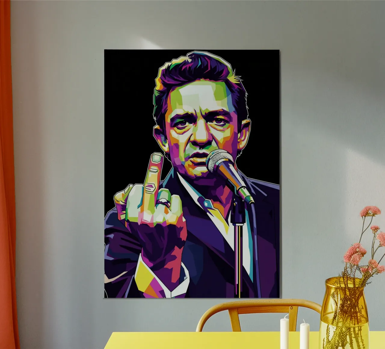 Johnny Cash stile midle finger poster da Hantamrata