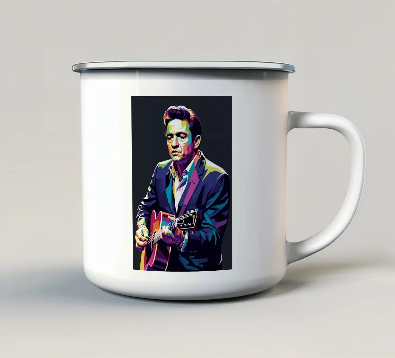 Lo stile iconico di Johnny Cash #2 tazza in smalto da Hantamrata