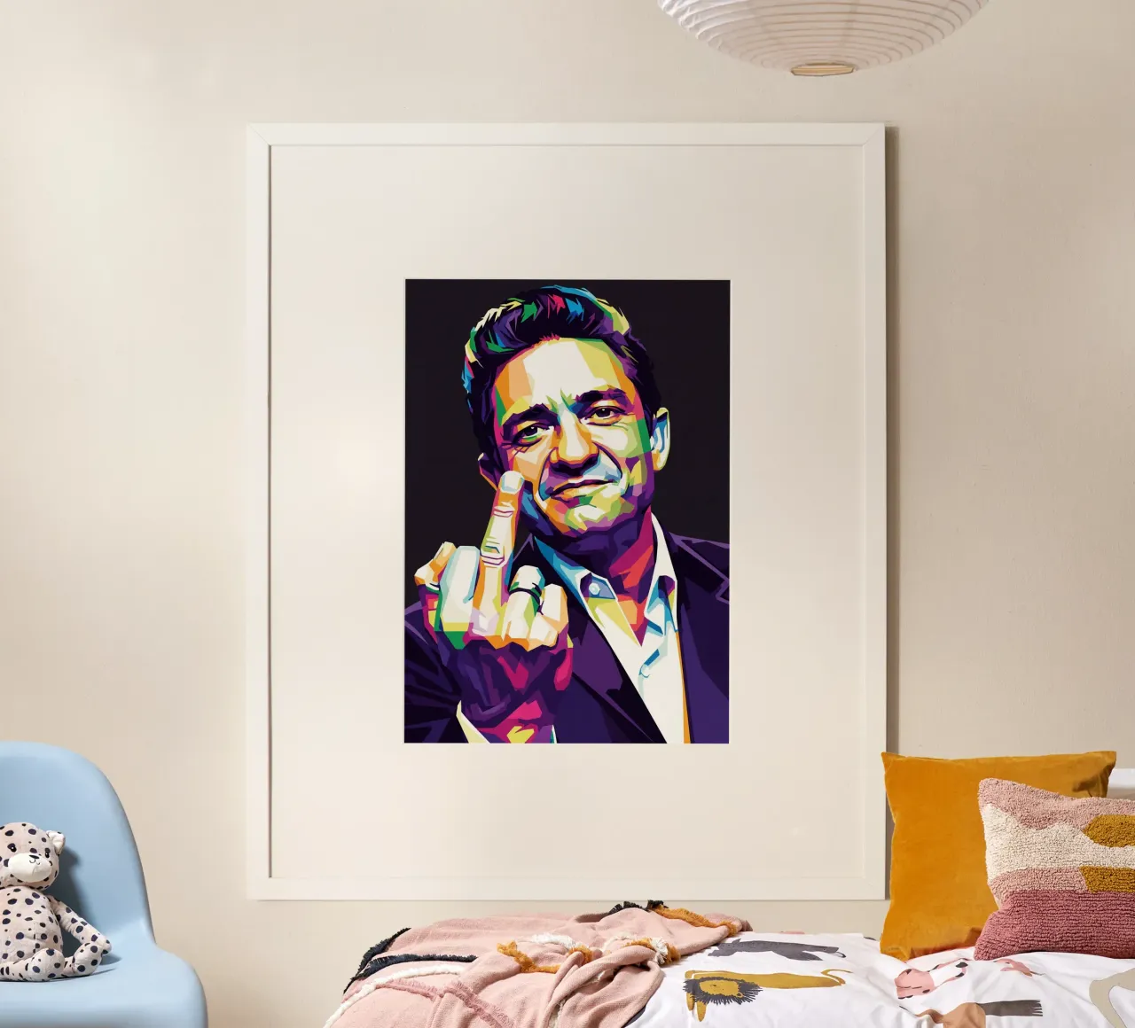 Johnny Cash stile midle finger #2 poster da Hantamrata