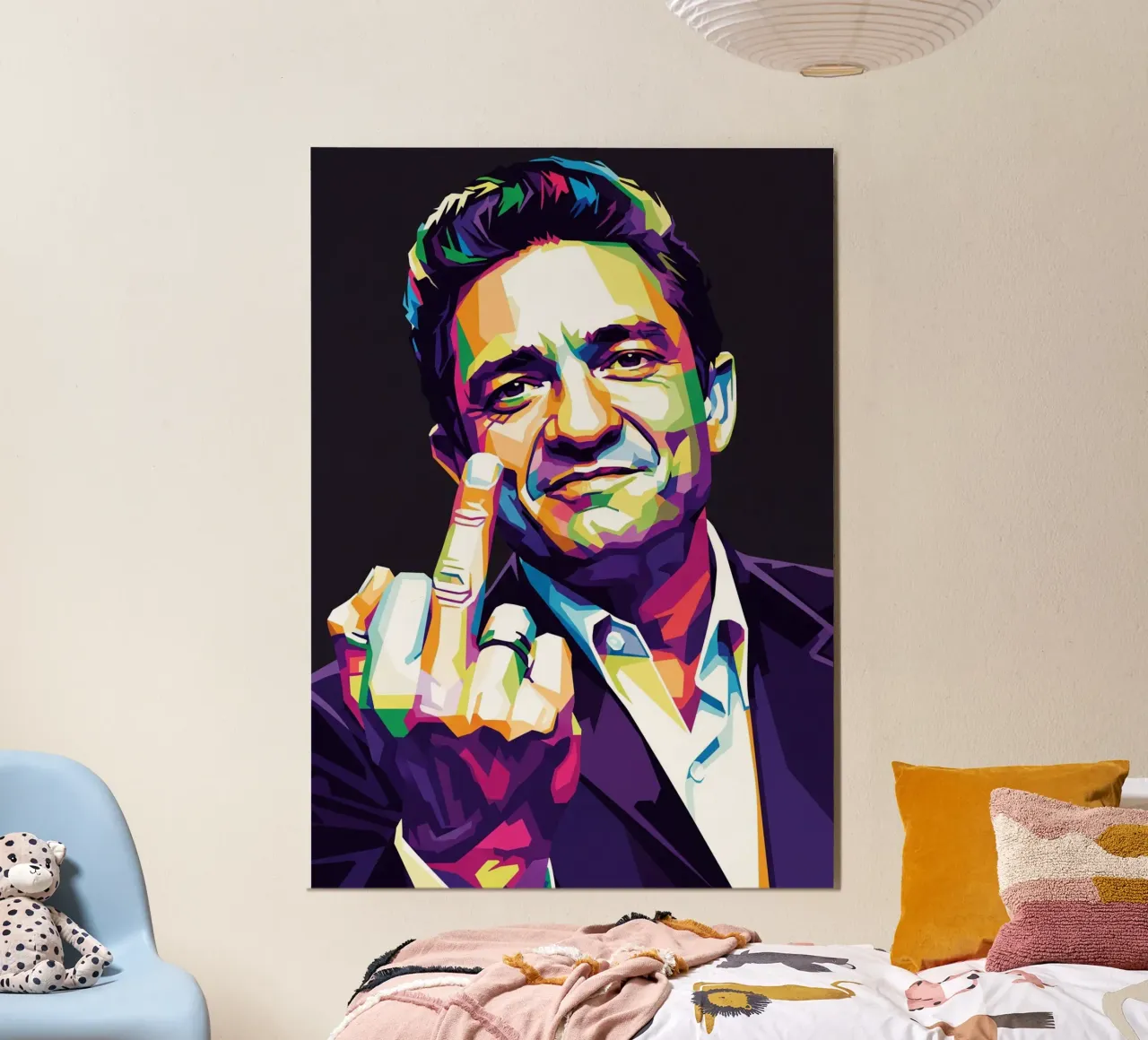 Johnny Cash stile midle finger #2 poster da Hantamrata