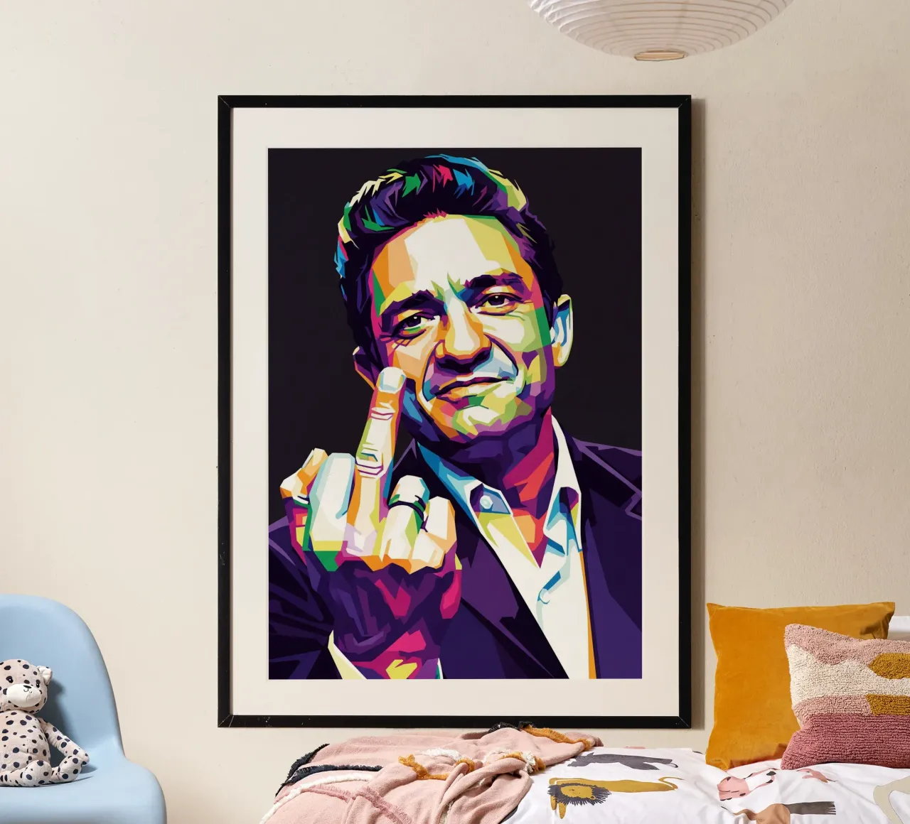 Johnny Cash stile midle finger #2 poster da Hantamrata