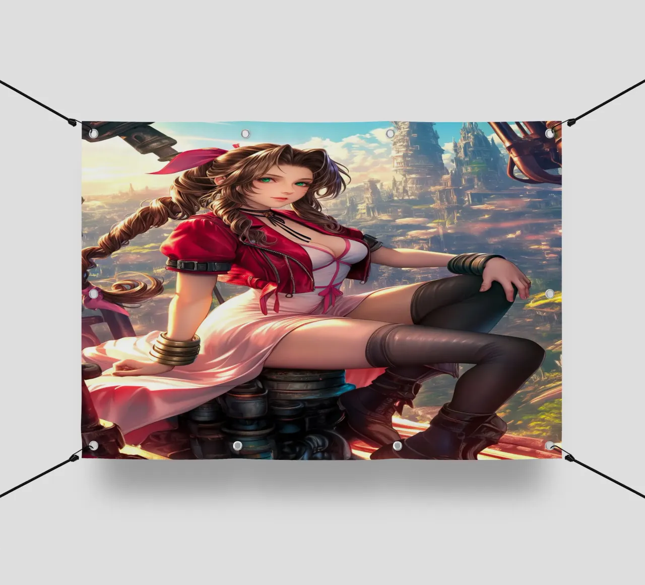 Aerith a Midgar Final Fantasy VII FF7 telo in pvc da Fleur de Lys