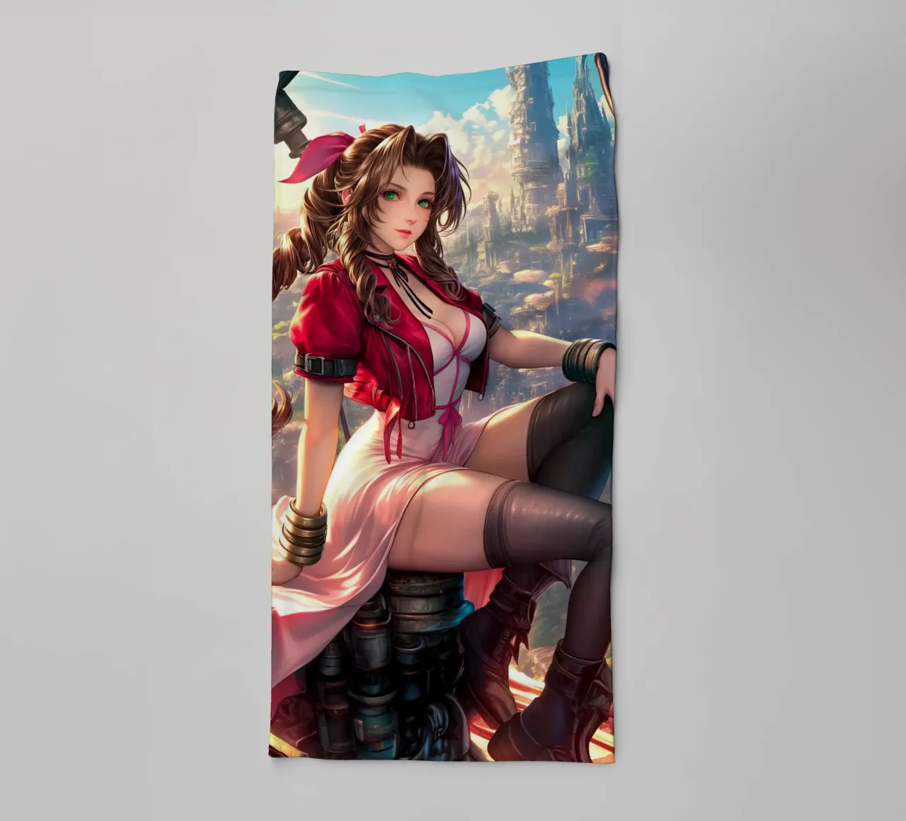 Aerith a Midgar Final Fantasy VII FF7 asciugamano da bagno da Fleur de Lys