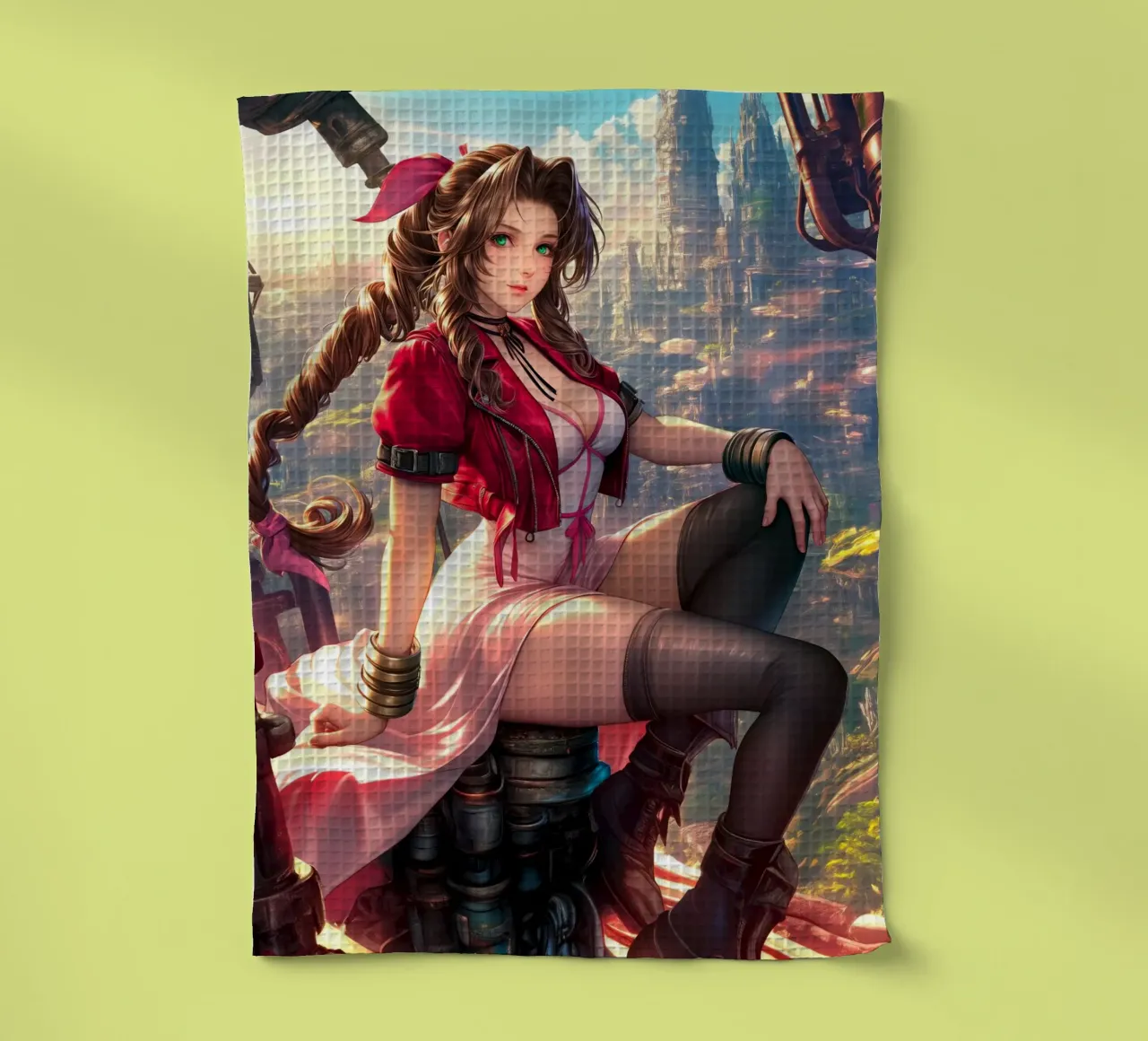Aerith a Midgar Final Fantasy VII FF7 canovaccio da cucina da Fleur de Lys