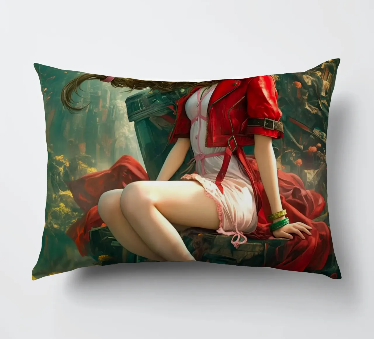 Ragazza in fiore Aerith a Midgar Final Fantasy VII FF7 cuscino da Fleur de Lys