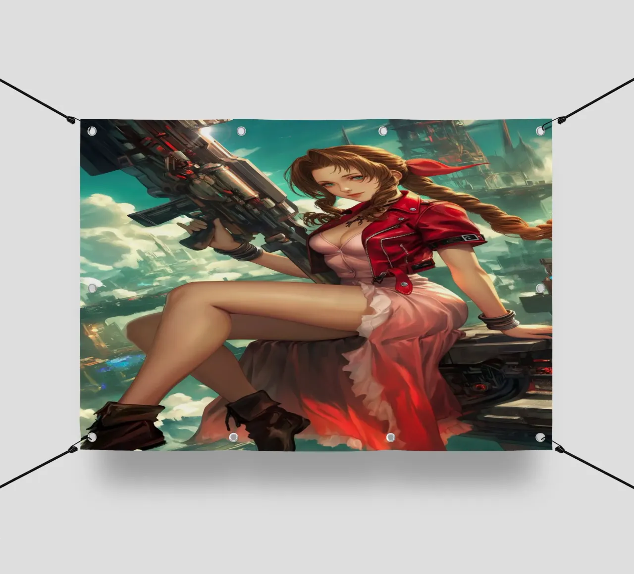 Ragazza dei fiori Aerith Final Fantasy VII telo in pvc da Fleur de Lys