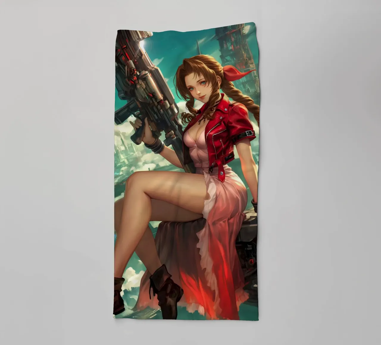 Ragazza dei fiori Aerith Final Fantasy VII asciugamano da bagno da Fleur de Lys