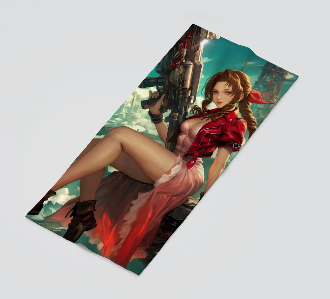 Ragazza dei fiori Aerith Final Fantasy VII telo mare da Fleur de Lys