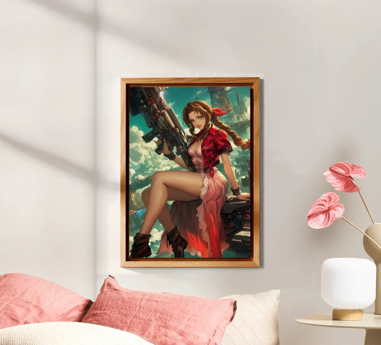 Ragazza dei fiori Aerith Final Fantasy VII alluminio dibond da Fleur de Lys