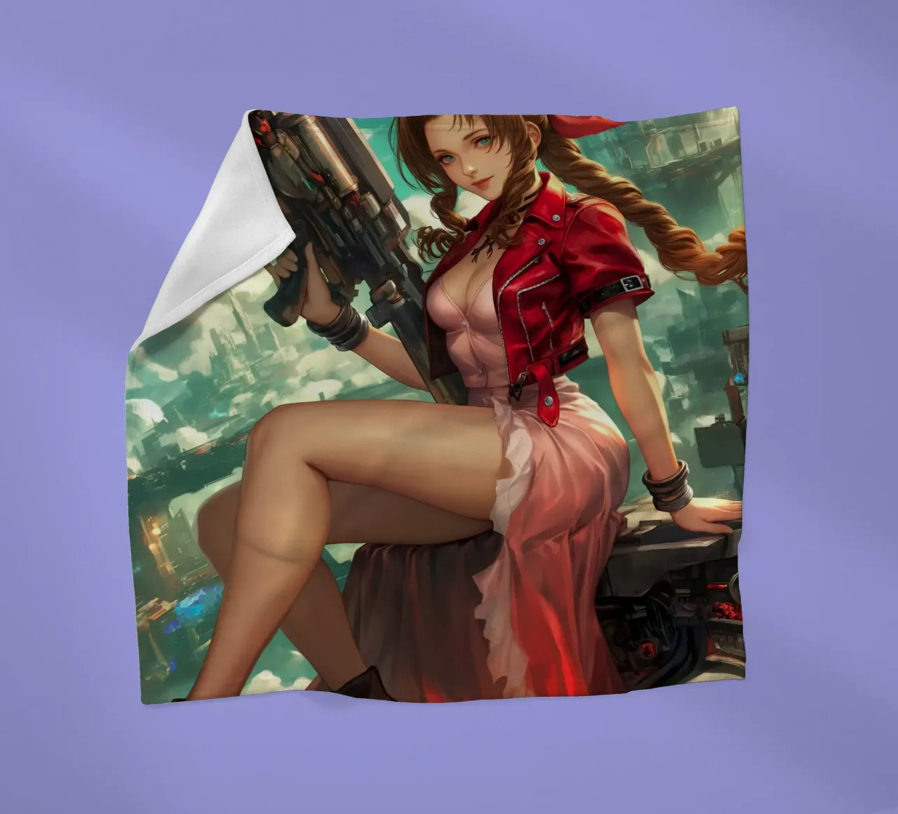 Ragazza dei fiori Aerith Final Fantasy VII coperta in pile da Fleur de Lys