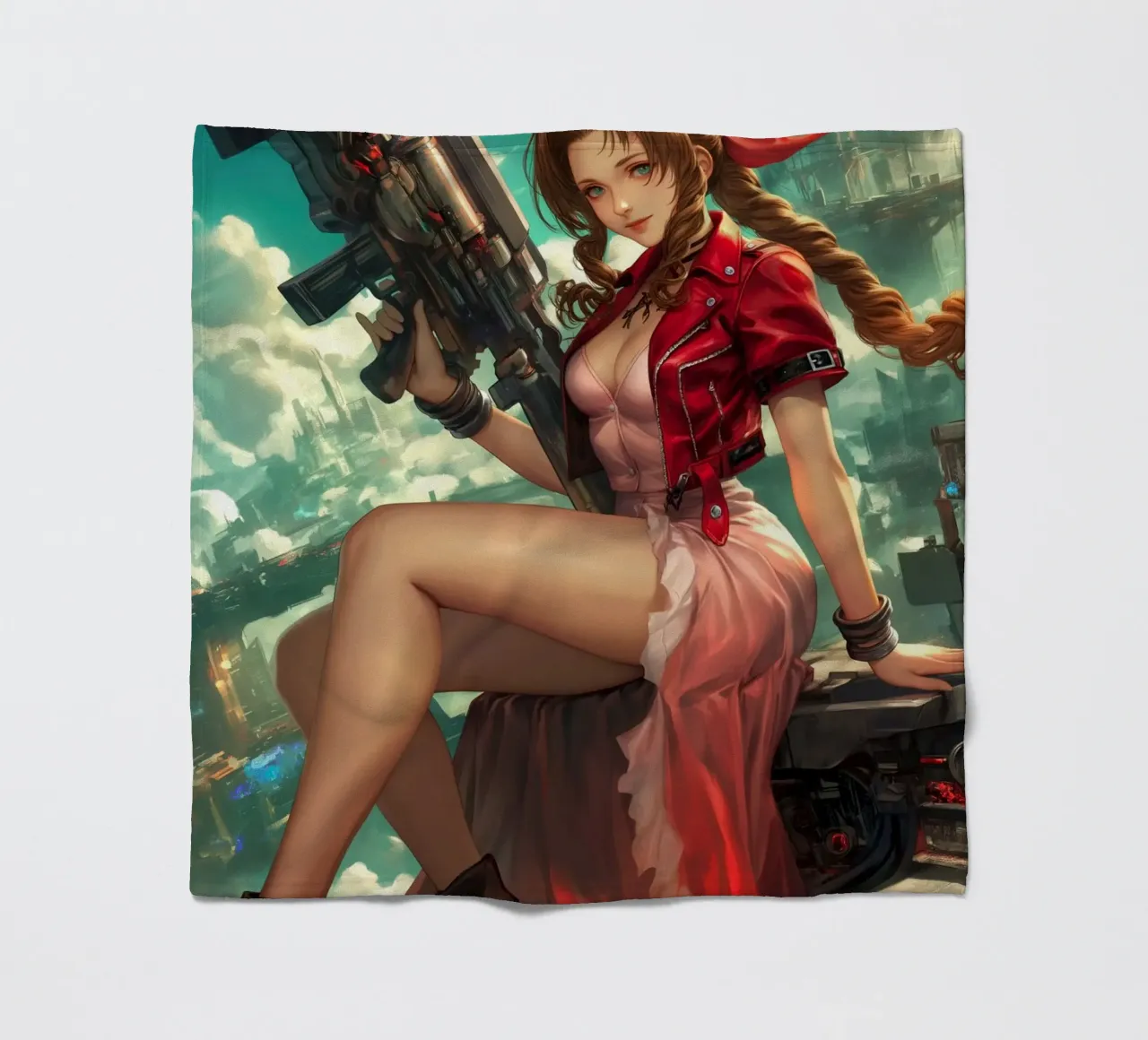Ragazza dei fiori Aerith Final Fantasy VII coperta in pile da Fleur de Lys