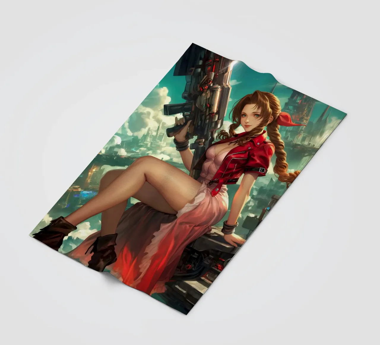 Ragazza dei fiori Aerith Final Fantasy VII coperta in pile da Fleur de Lys
