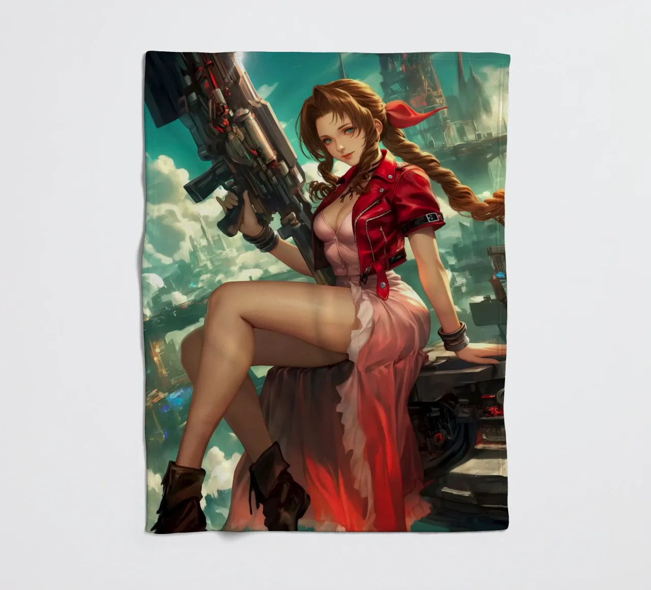 Ragazza dei fiori Aerith Final Fantasy VII coperta in pile da Fleur de Lys